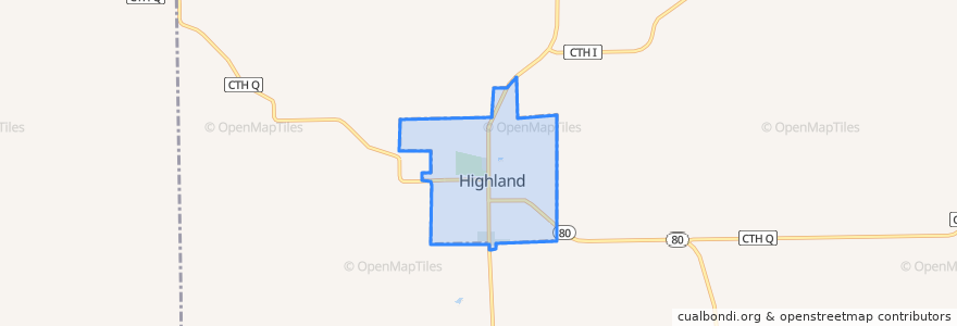 Mapa de ubicacion de Highland.