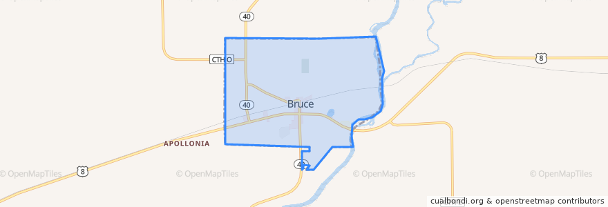 Mapa de ubicacion de Bruce.