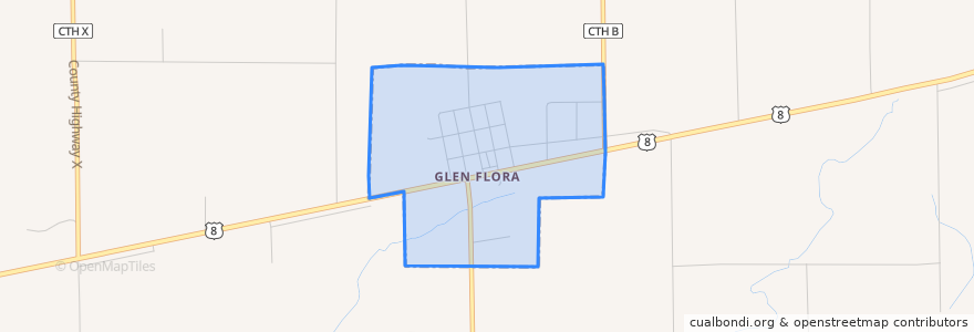 Mapa de ubicacion de Glen Flora.