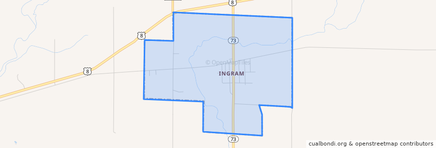 Mapa de ubicacion de Ingram.