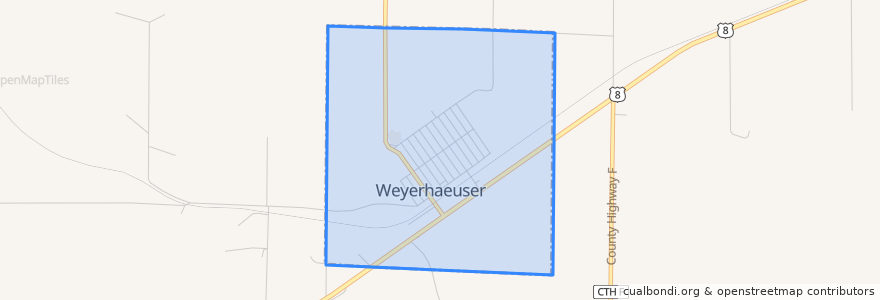 Mapa de ubicacion de Weyerhaeuser.