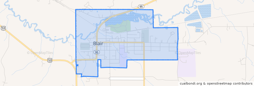 Mapa de ubicacion de Blair.