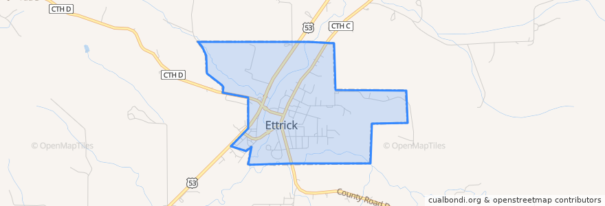 Mapa de ubicacion de Ettrick.