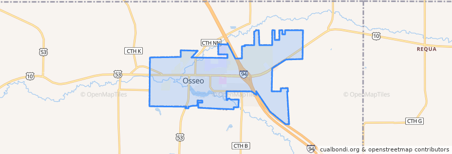 Mapa de ubicacion de Osseo.