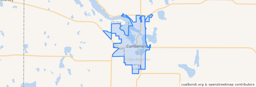 Mapa de ubicacion de Cumberland.