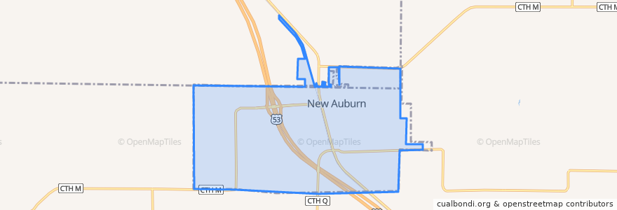 Mapa de ubicacion de New Auburn.