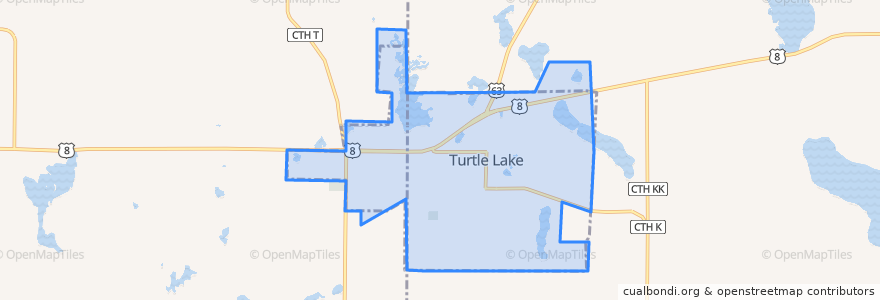 Mapa de ubicacion de Turtle Lake.