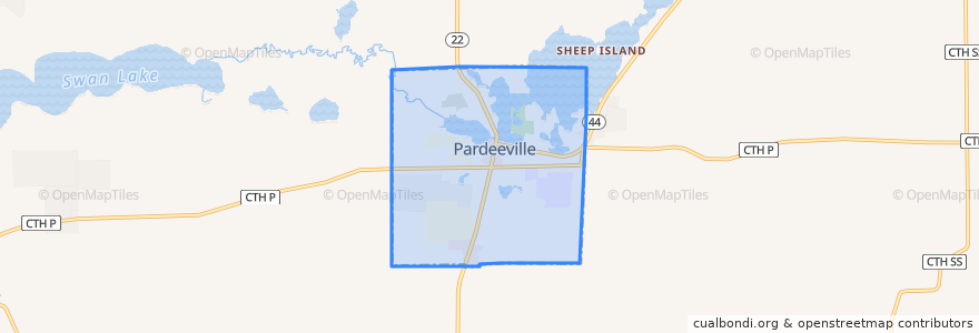 Mapa de ubicacion de Pardeeville.