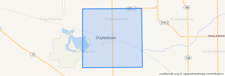 Mapa de ubicacion de Doylestown.