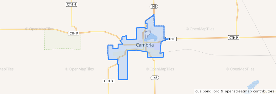 Mapa de ubicacion de Cambria.