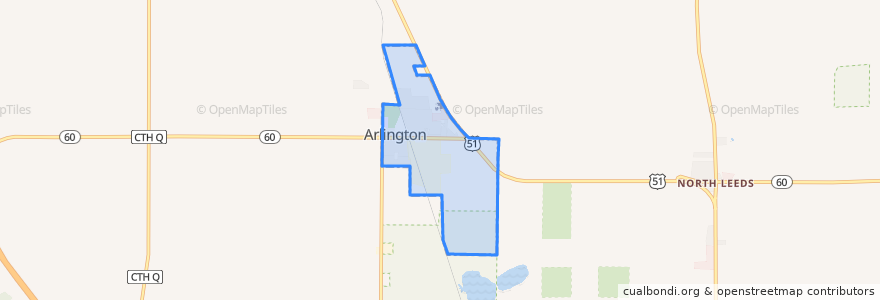 Mapa de ubicacion de Arlington.