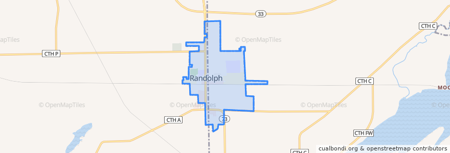Mapa de ubicacion de Randolph.