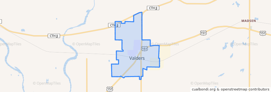 Mapa de ubicacion de Valders.