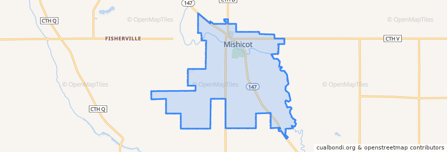 Mapa de ubicacion de Mishicot.