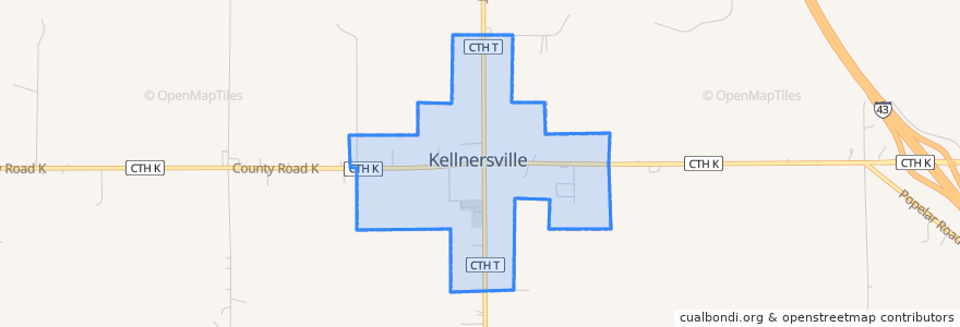 Mapa de ubicacion de Kellnersville.