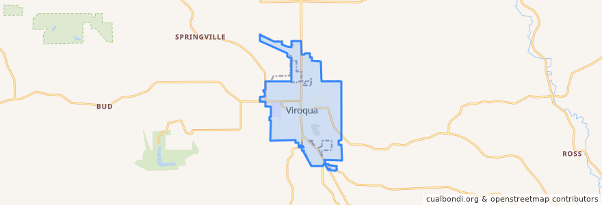 Mapa de ubicacion de Viroqua.