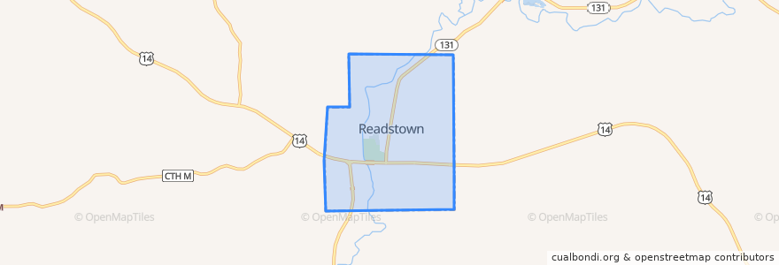 Mapa de ubicacion de Readstown.