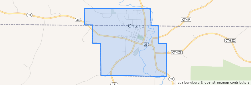 Mapa de ubicacion de Ontario.