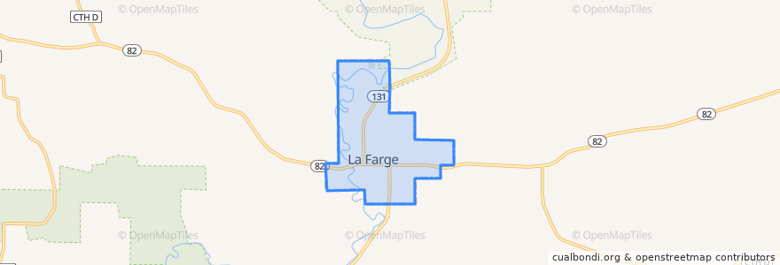 Mapa de ubicacion de La Farge.