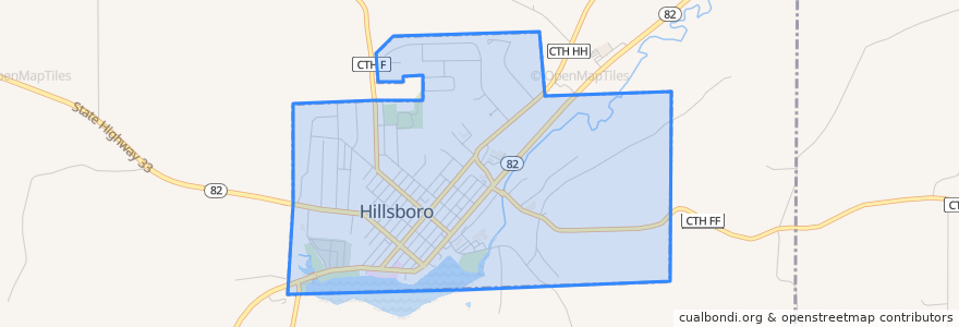 Mapa de ubicacion de Hillsboro.