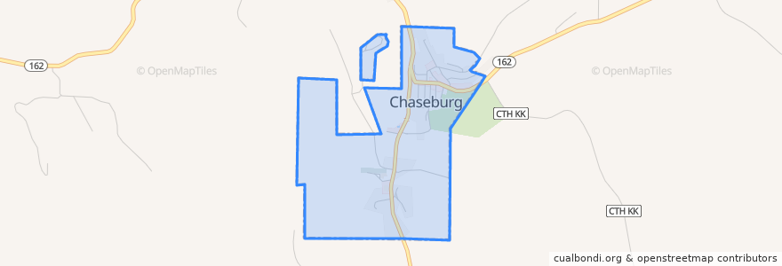 Mapa de ubicacion de Chaseburg.