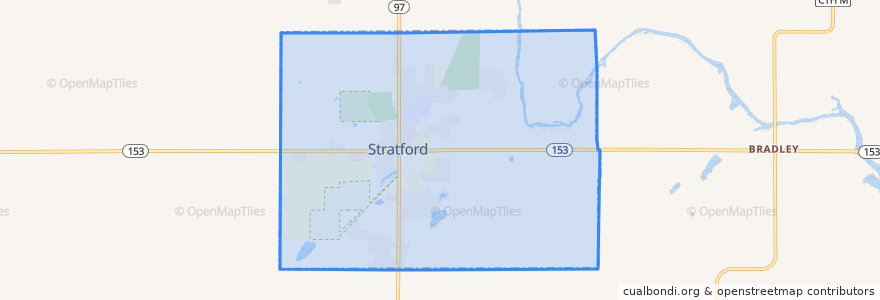 Mapa de ubicacion de Stratford.