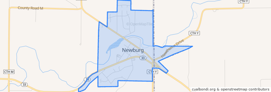 Mapa de ubicacion de Newburg.