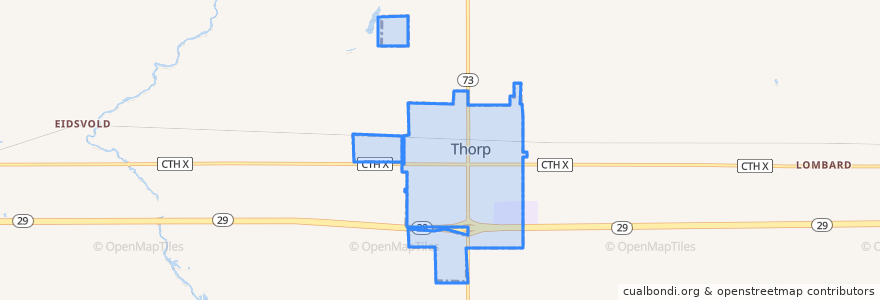 Mapa de ubicacion de Thorp.