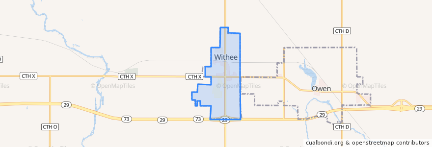 Mapa de ubicacion de Withee.