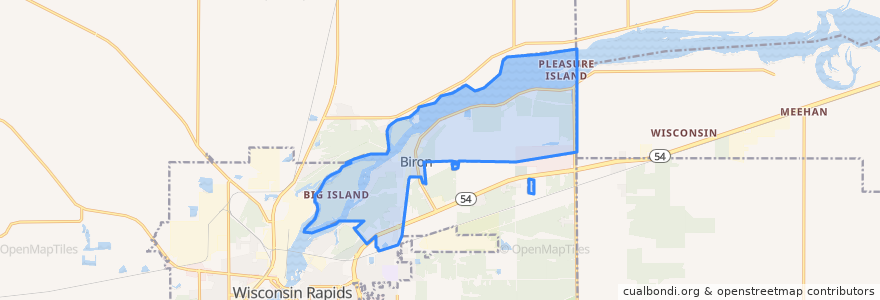 Mapa de ubicacion de Biron.