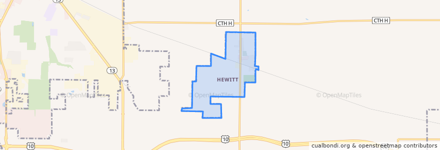 Mapa de ubicacion de Hewitt.