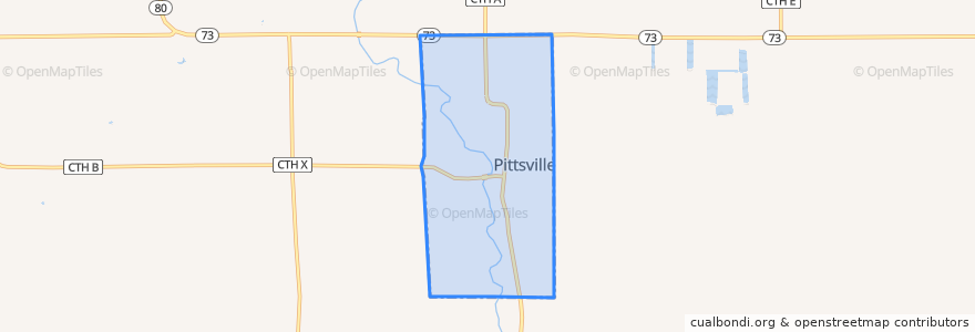 Mapa de ubicacion de Pittsville.