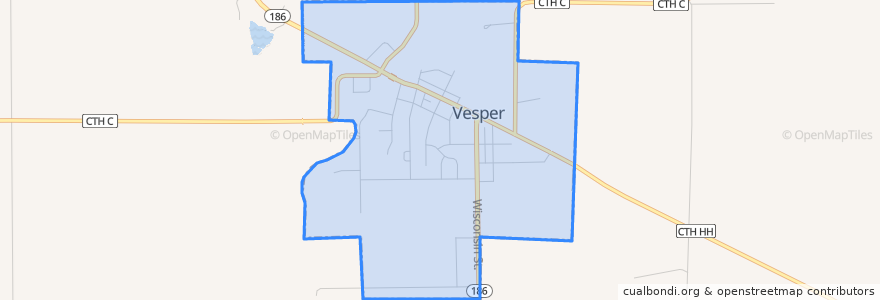 Mapa de ubicacion de Vesper.