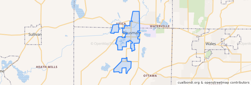 Mapa de ubicacion de Dousman.