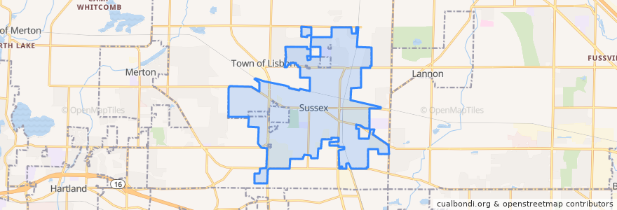 Mapa de ubicacion de Sussex.