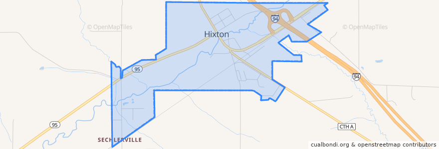 Mapa de ubicacion de Hixton.
