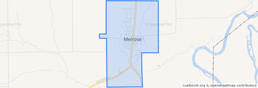 Mapa de ubicacion de Melrose.