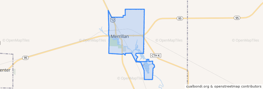 Mapa de ubicacion de Merrillan.