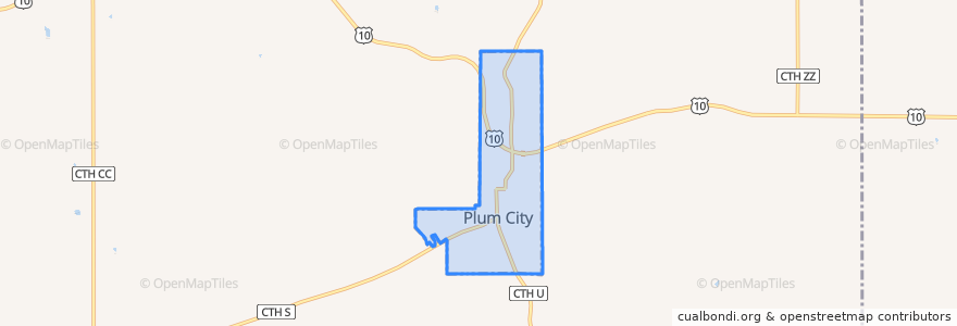 Mapa de ubicacion de Plum City.