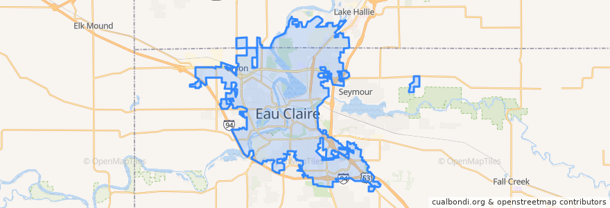 Mapa de ubicacion de Eau Claire.