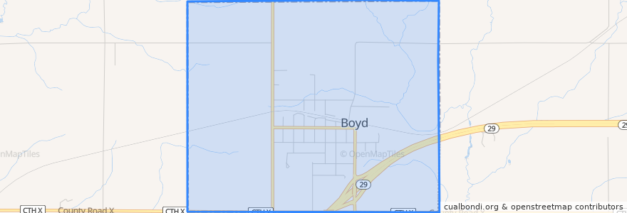 Mapa de ubicacion de Boyd.