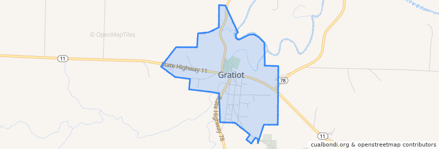Mapa de ubicacion de Gratiot.