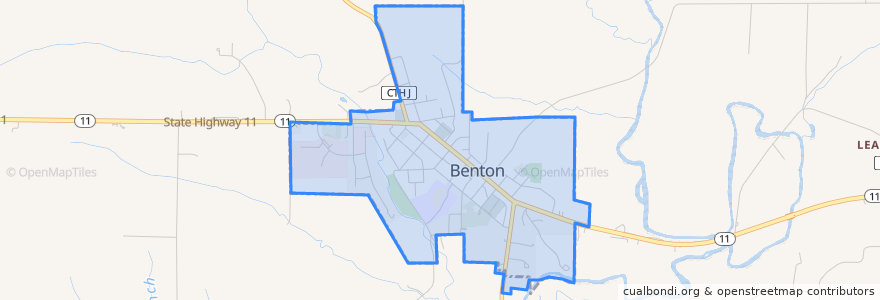 Mapa de ubicacion de Benton.