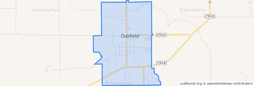 Mapa de ubicacion de Oakfield.