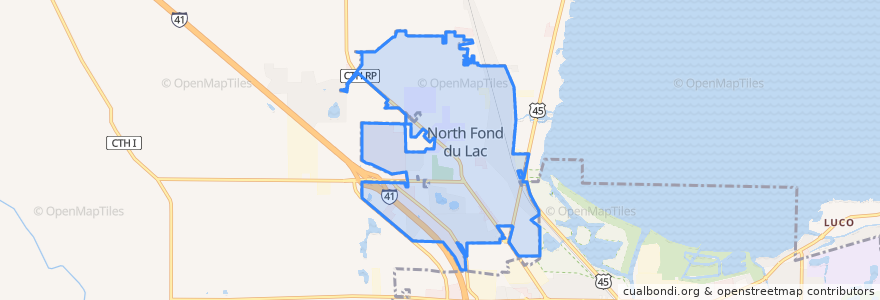 Mapa de ubicacion de North Fond du Lac.