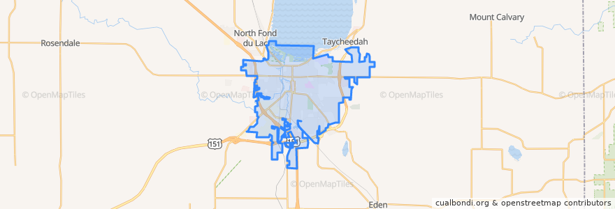 Mapa de ubicacion de Fond du Lac.