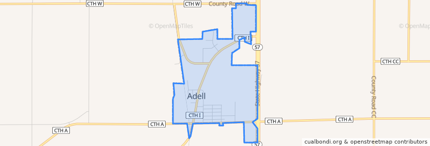 Mapa de ubicacion de Adell.