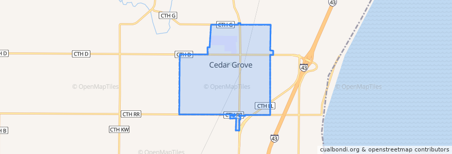 Mapa de ubicacion de Cedar Grove.