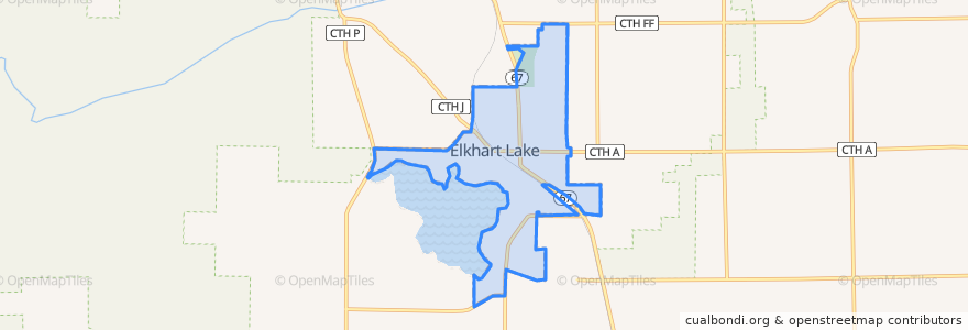 Mapa de ubicacion de Elkhart Lake.