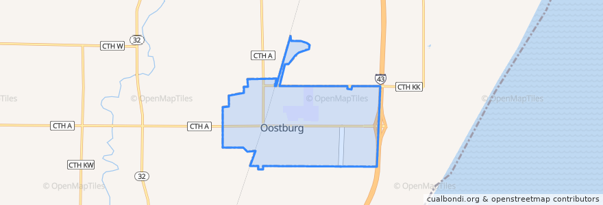 Mapa de ubicacion de Oostburg.